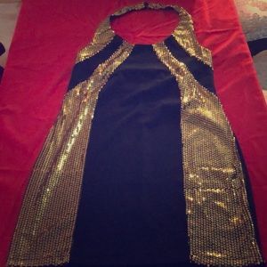 NWT Sexy Black/Gold Sequin Plus Size Dress